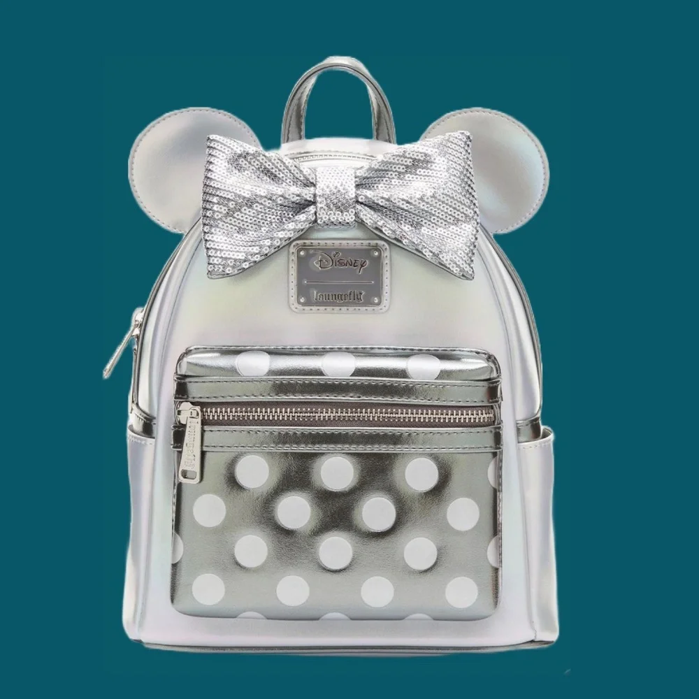 Loungefly Disney100 Minnie Mouse Platinum Mini Backpack‎